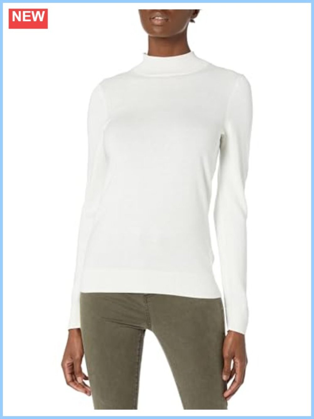 Women's Lightweight Mock Neck Pullover Sweater Regular Fit Plus Size